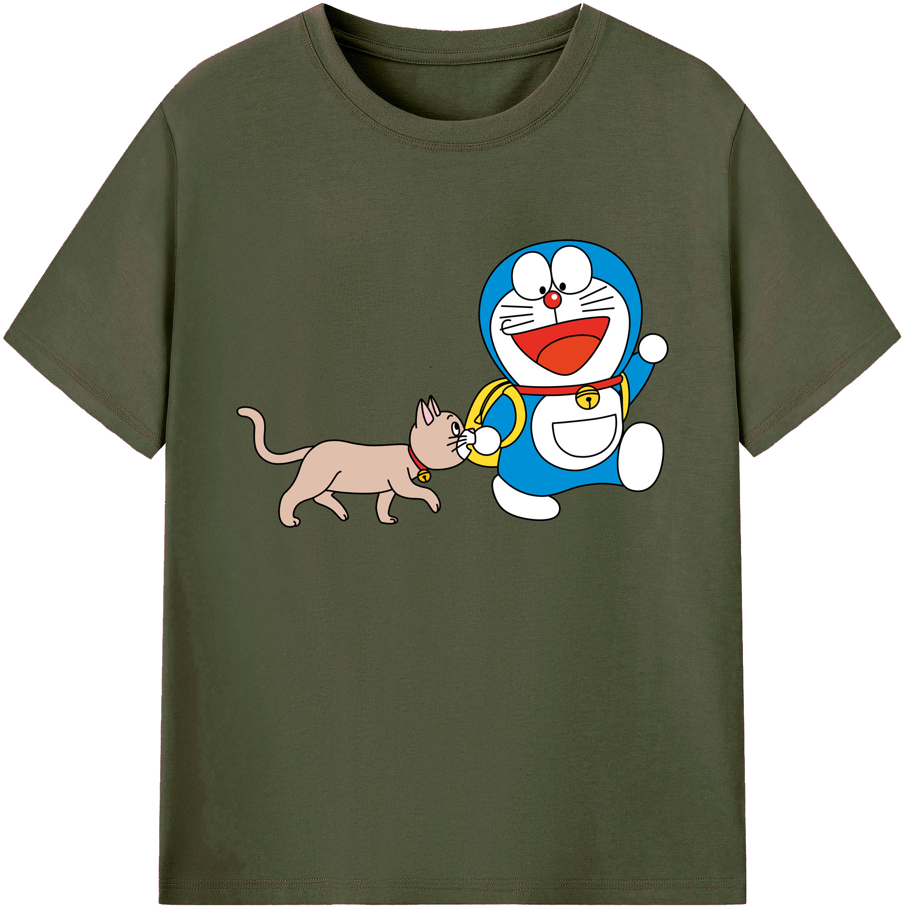 （画像用） ドラえもん Doraemon 綿100％ メンズ半袖Tシャツ｜肌触りやわらか＆通気性